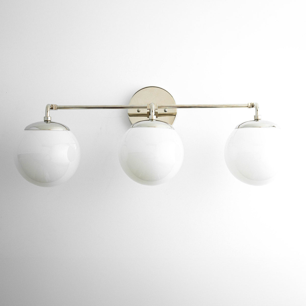 Milk Glass Globe Wall Sconce, 2-Light or 3-Light Hallway Fixture