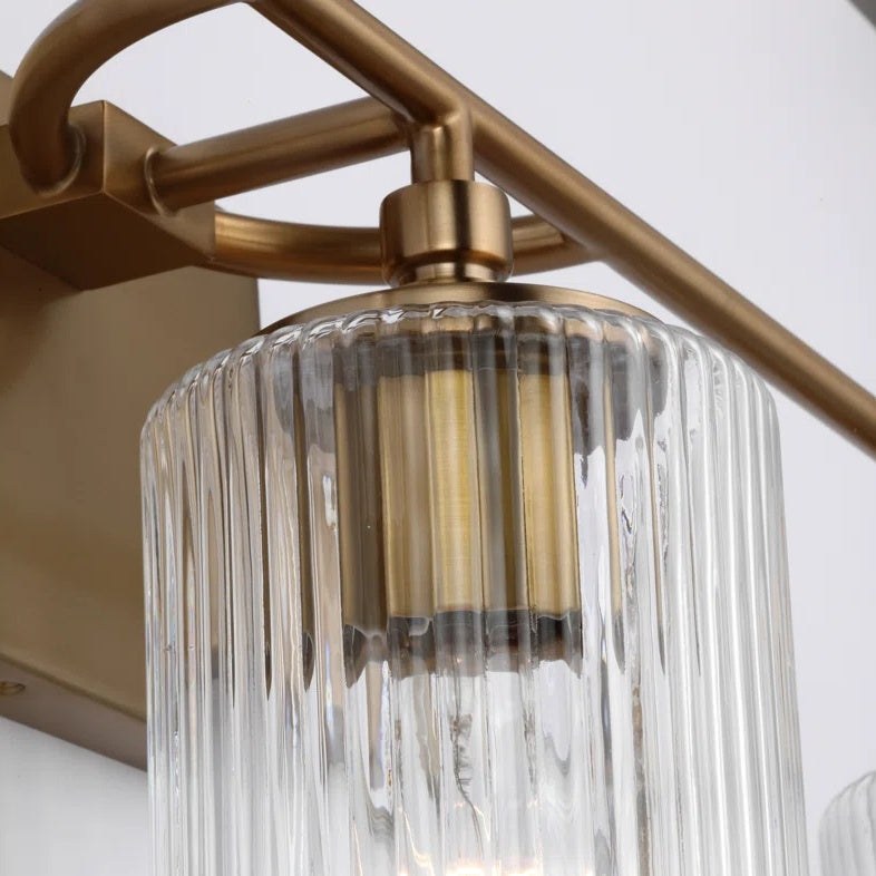 Haze 3-Light Ribbed Glass Wall Sconce, 71 cm Linear Bar Vanity Light