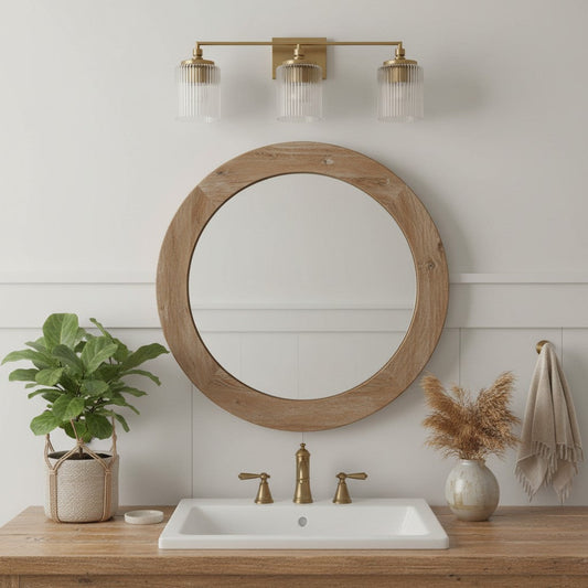 
Haze 3-Light Ribbed Glass Wall Sconce, 71 cm Linear Bar Vanity Light