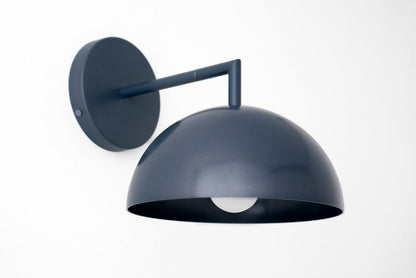 Chroma Minimalist Metal Dome Wall Sconce, 8 in / 20.3 cm