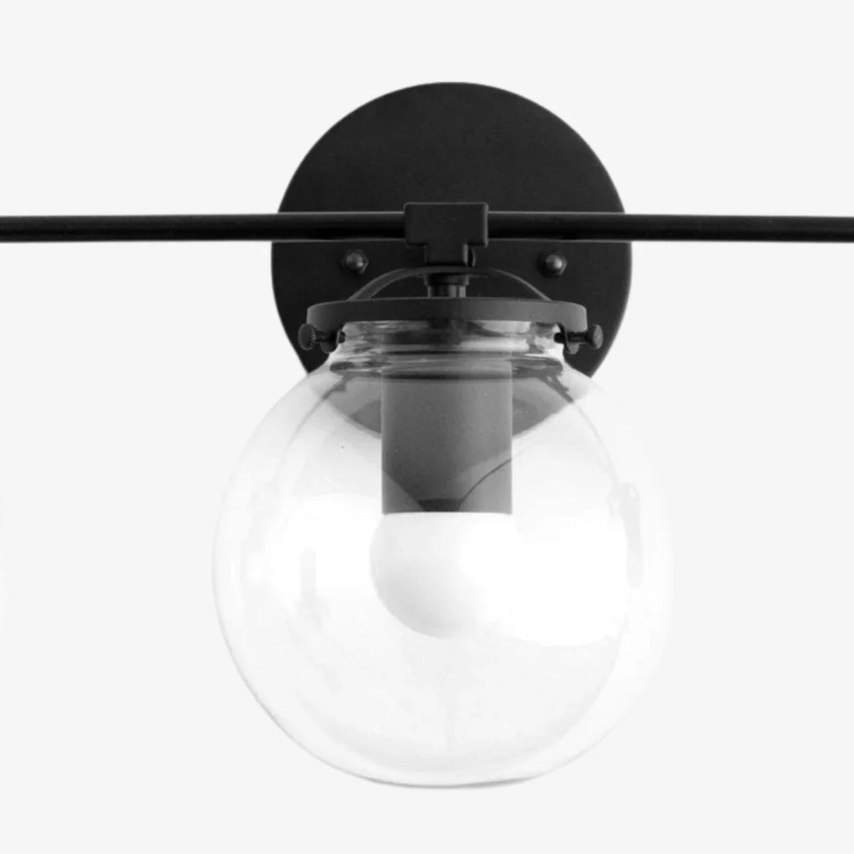 
Clear Glass 3-Light Wall Sconce for Bathroom Vanity, 24 in Wide