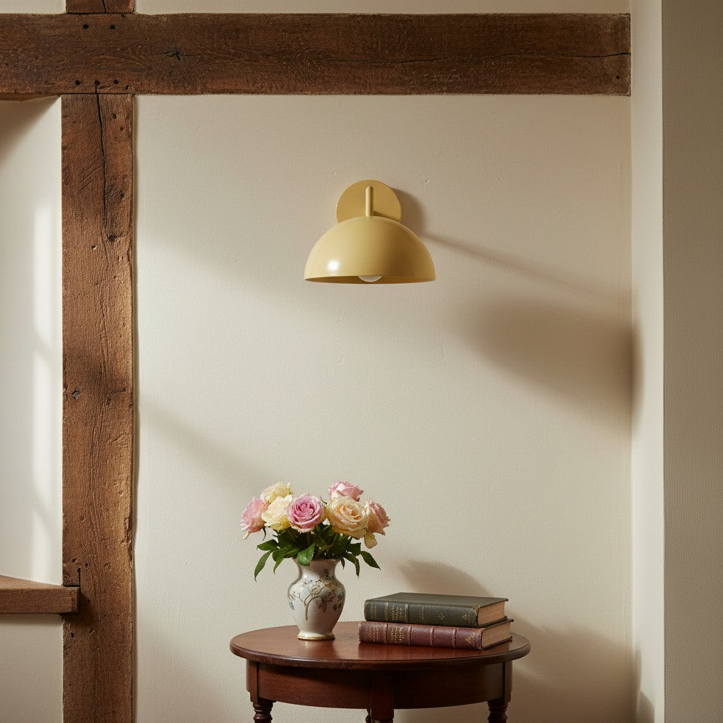 
Chroma Minimalist Metal Dome Wall Sconce, 8 in / 20.3 cm
