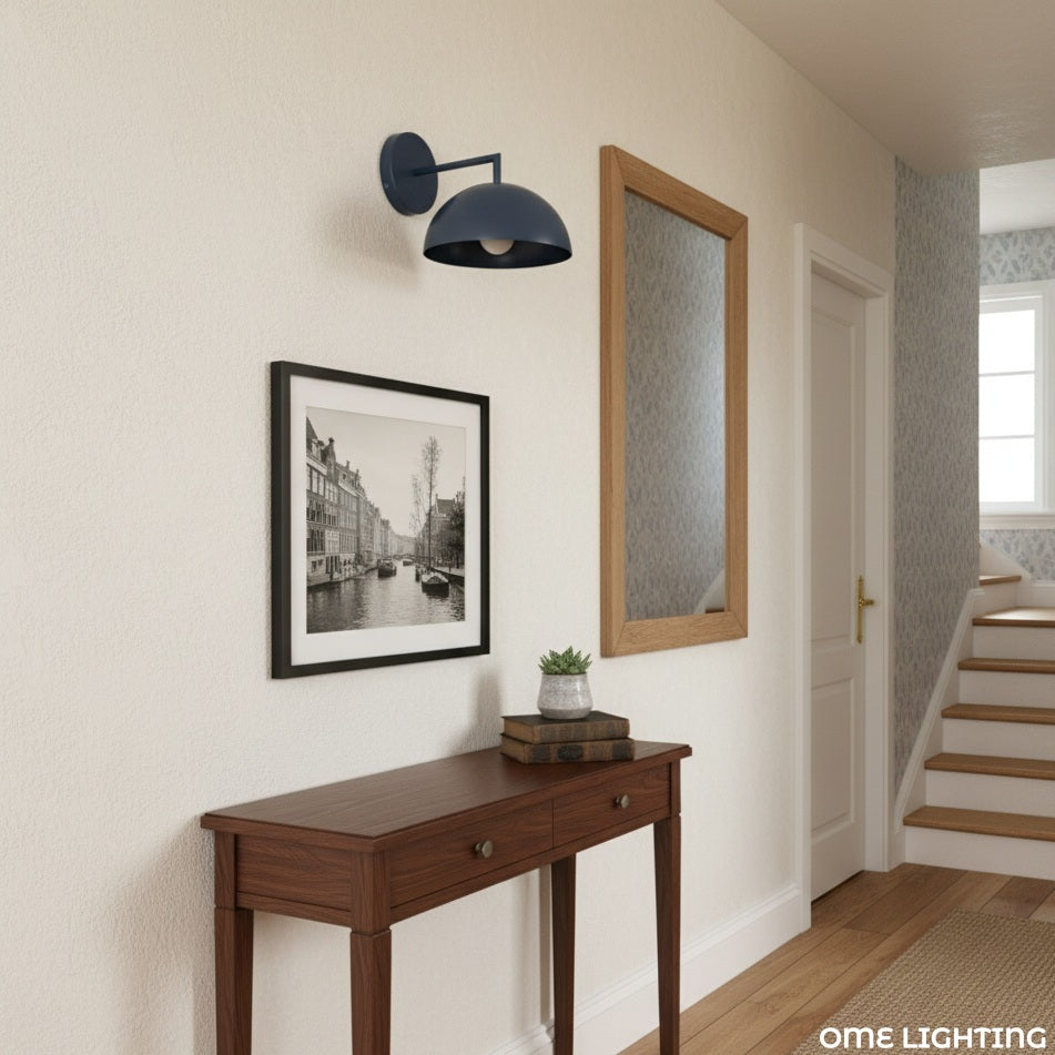 
Chroma Minimalist Metal Dome Wall Sconce, 8 in / 20.3 cm