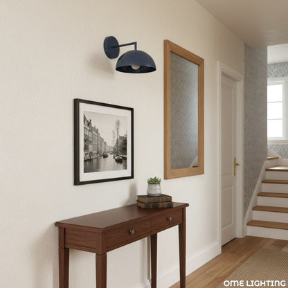 Chroma Minimalist Metal Dome Wall Sconce, 8 in / 20.3 cm