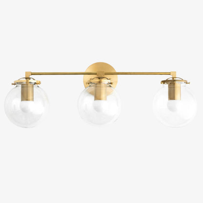 Clear Glass 3-Light Wall Sconce for Bathroom Vanity, 24 in Wide