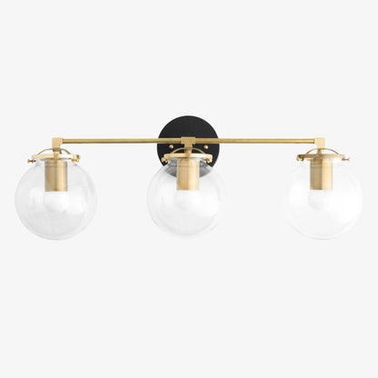 Clear Glass 3-Light Wall Sconce for Bathroom Vanity, 24 in Wide
