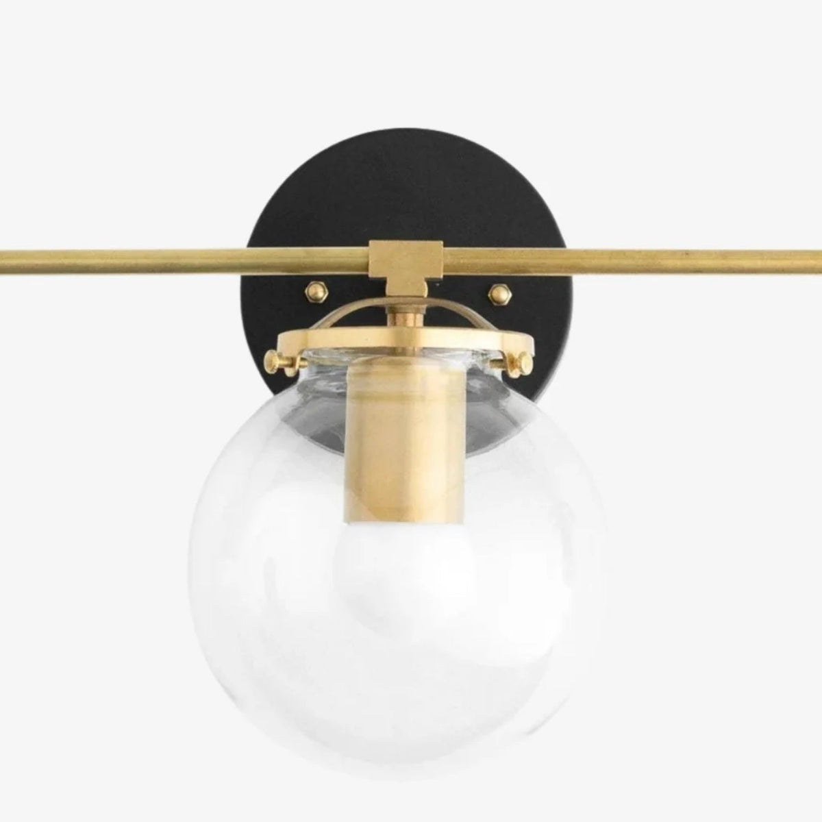 
Clear Glass 3-Light Wall Sconce for Bathroom Vanity, 24 in Wide