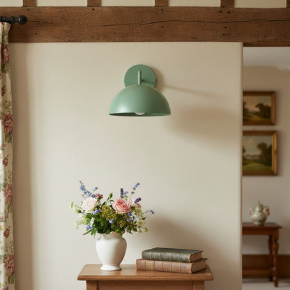 Chroma Minimalist Metal Dome Wall Sconce, 8 in / 20.3 cm