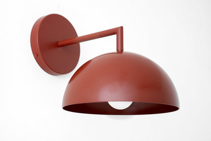 Chroma Minimalist Metal Dome Wall Sconce, 8 in / 20.3 cm