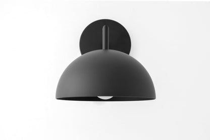 Chroma Minimalist Metal Dome Wall Sconce, 8 in / 20.3 cm