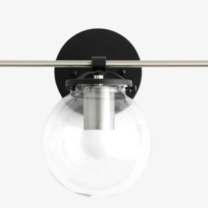 Clear Glass 3-Light Wall Sconce for Bathroom Vanity, 24 in Wide